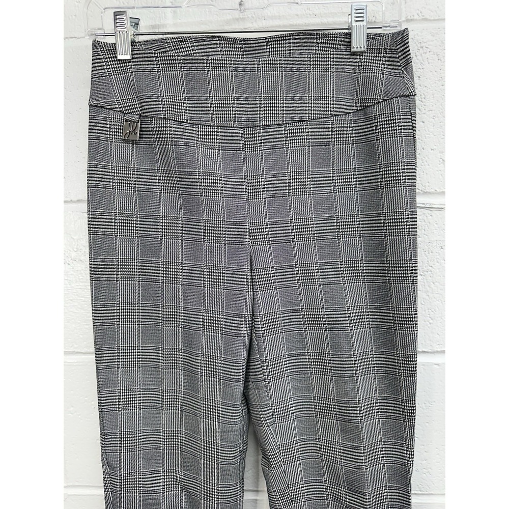 Joseph Ribkoff Black White Houndstooth Microcheck Slim Fit Dress Pants Women's 8